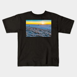 A cloud inversion sunrise on Mam Tor, Derbyshire Peak District, UK Kids T-Shirt